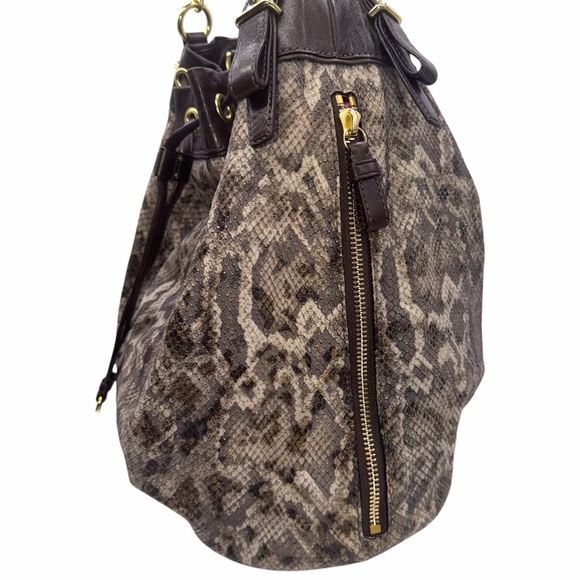 Coach Madison Python Large Marielle Drawstring Shoulder Bucket Bag - Picture 4 of 11